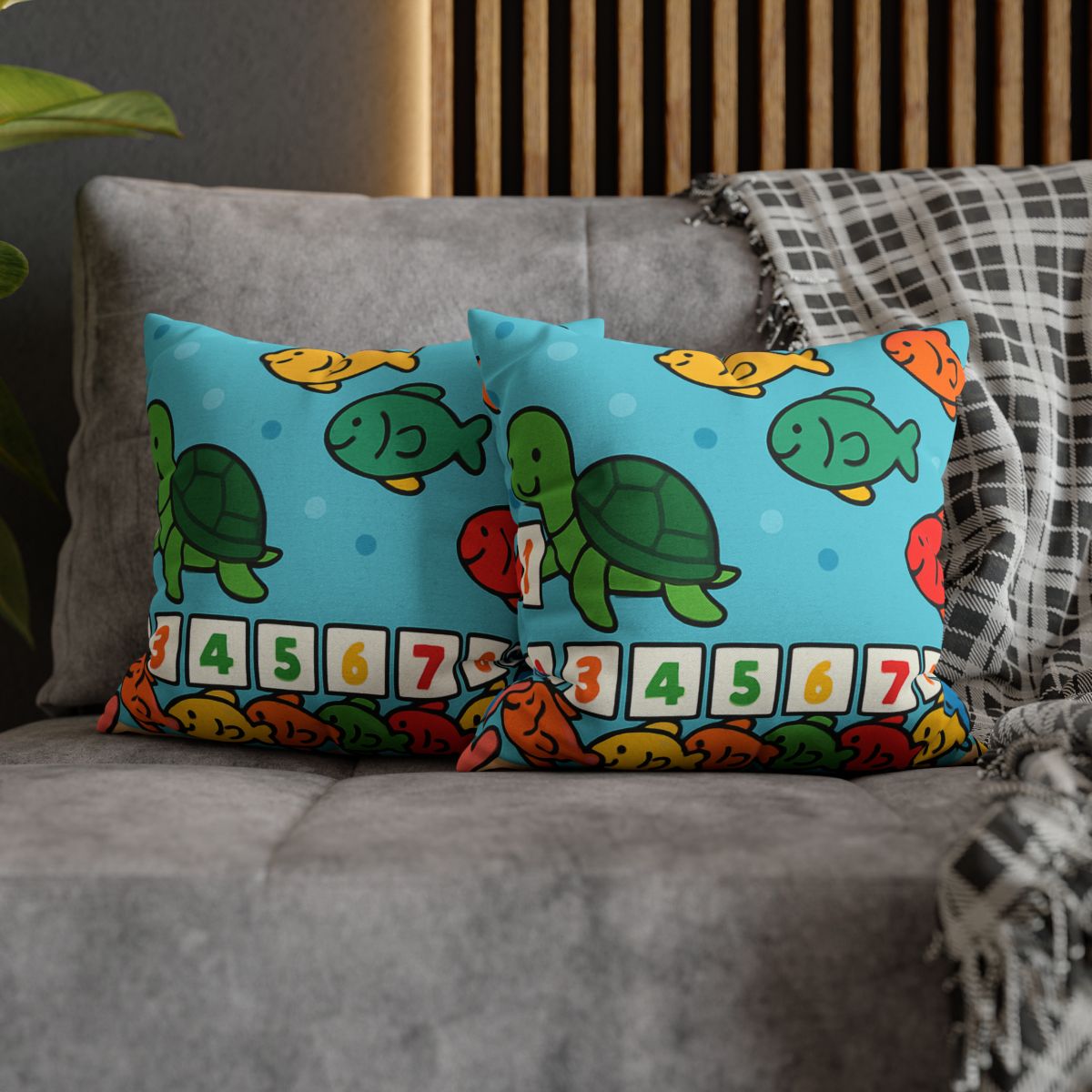 Coral Reef Number Parade personalized pillow covers