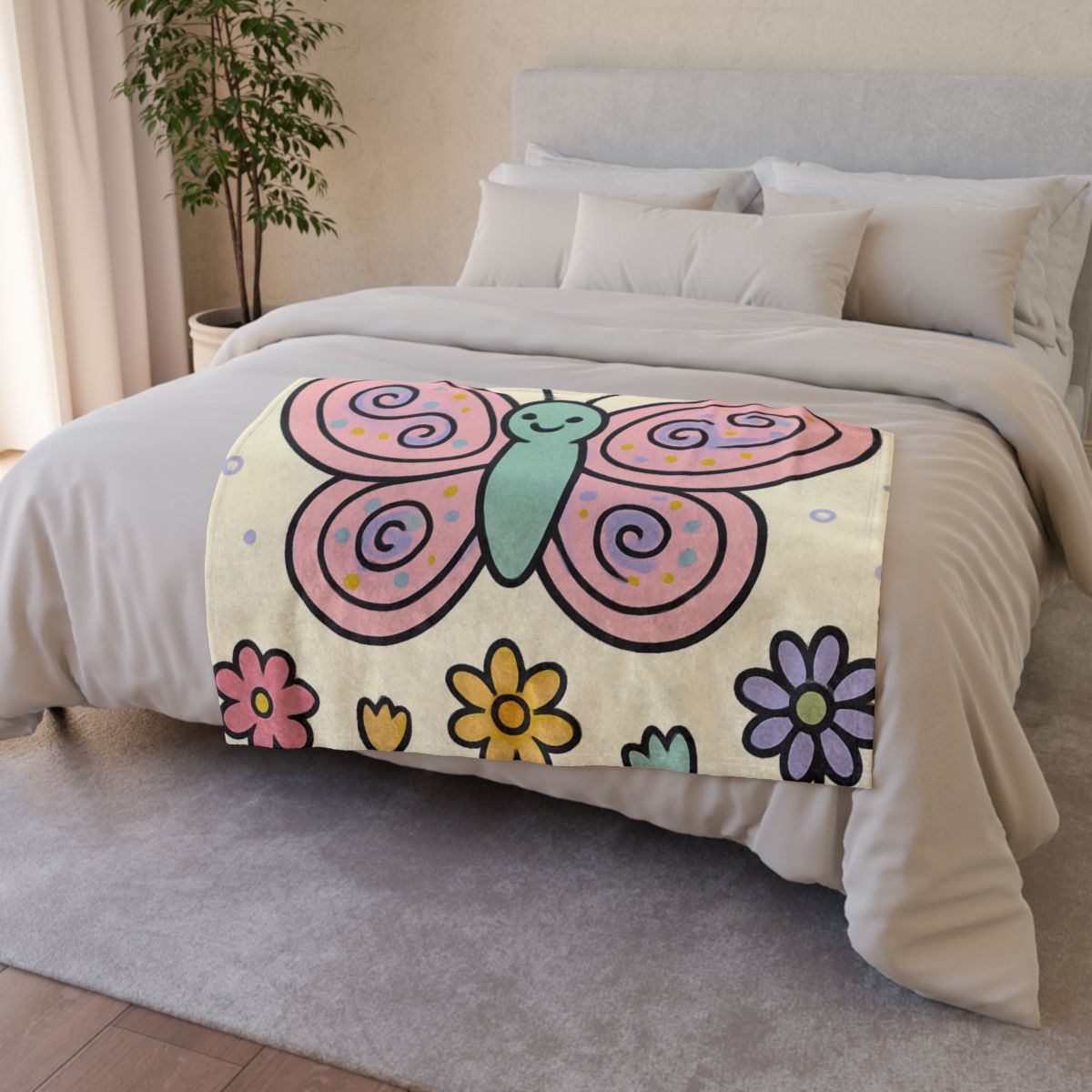 Cosmic Garden Butterfly designer printed blankets