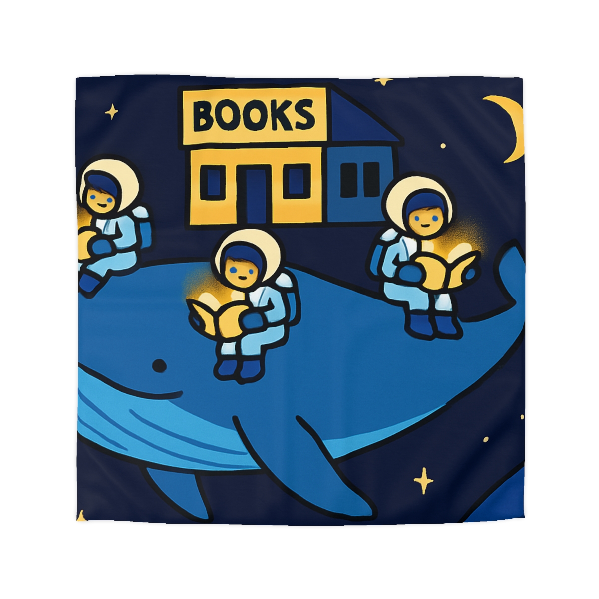 Starlight Library On A Floating Whale trendy bedroom duvets