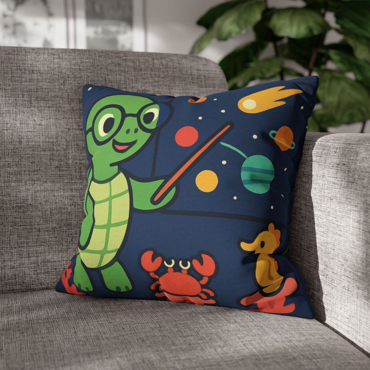 Comet Classroom Turtle personalized pillow covers