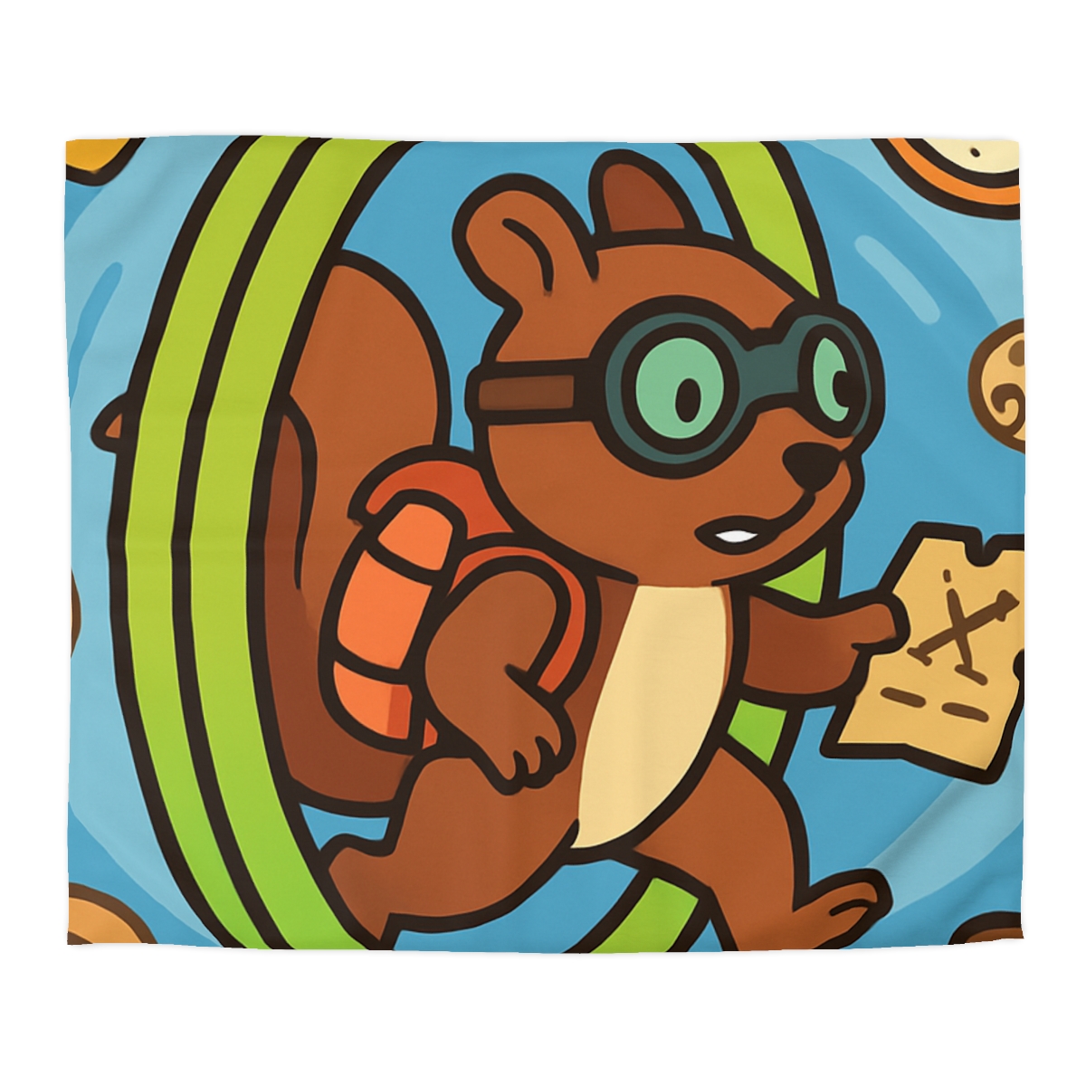 Time-Traveling Squirrel Explorer designer printed duvets