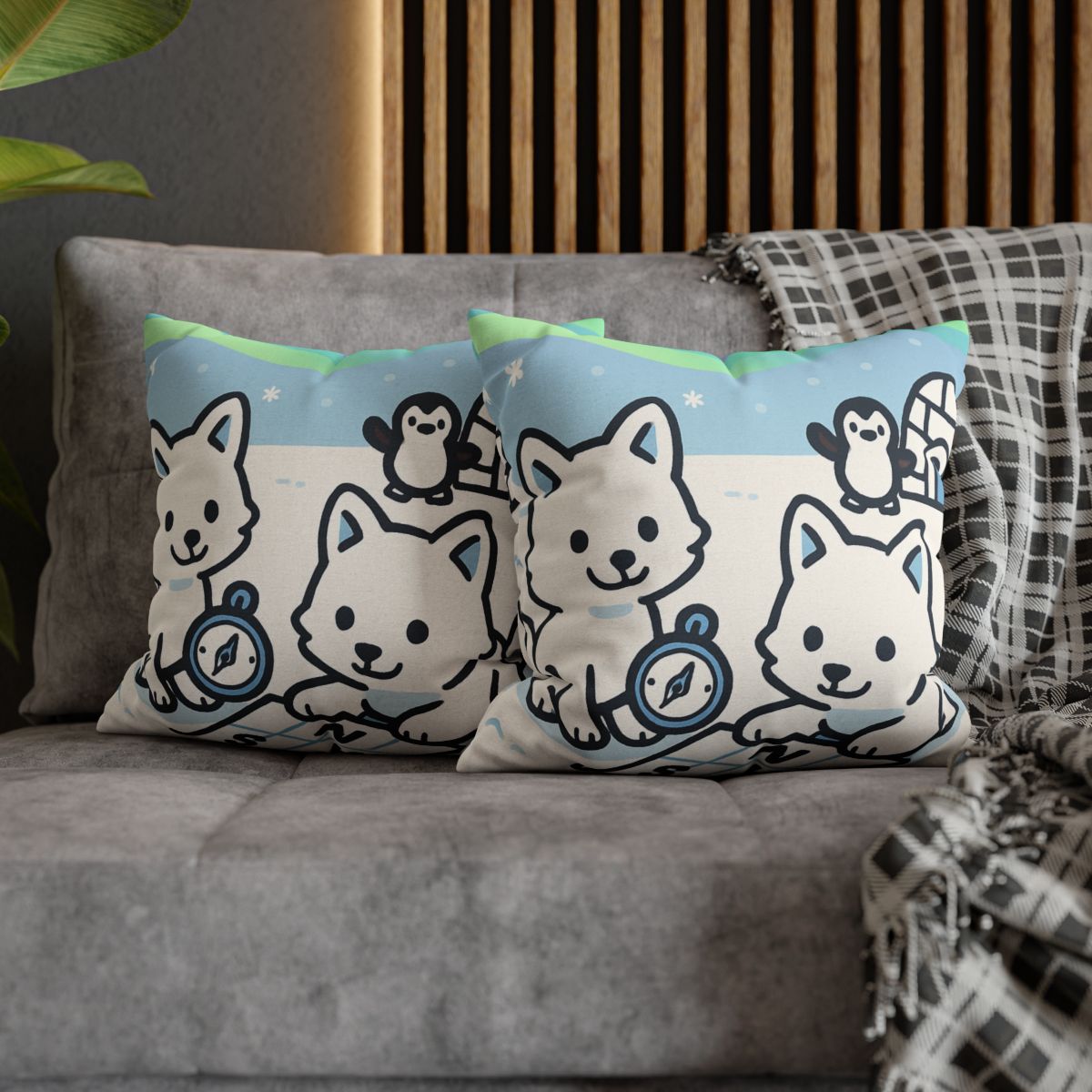 Polar Aurora Map Makers trendy patterned pillow cases