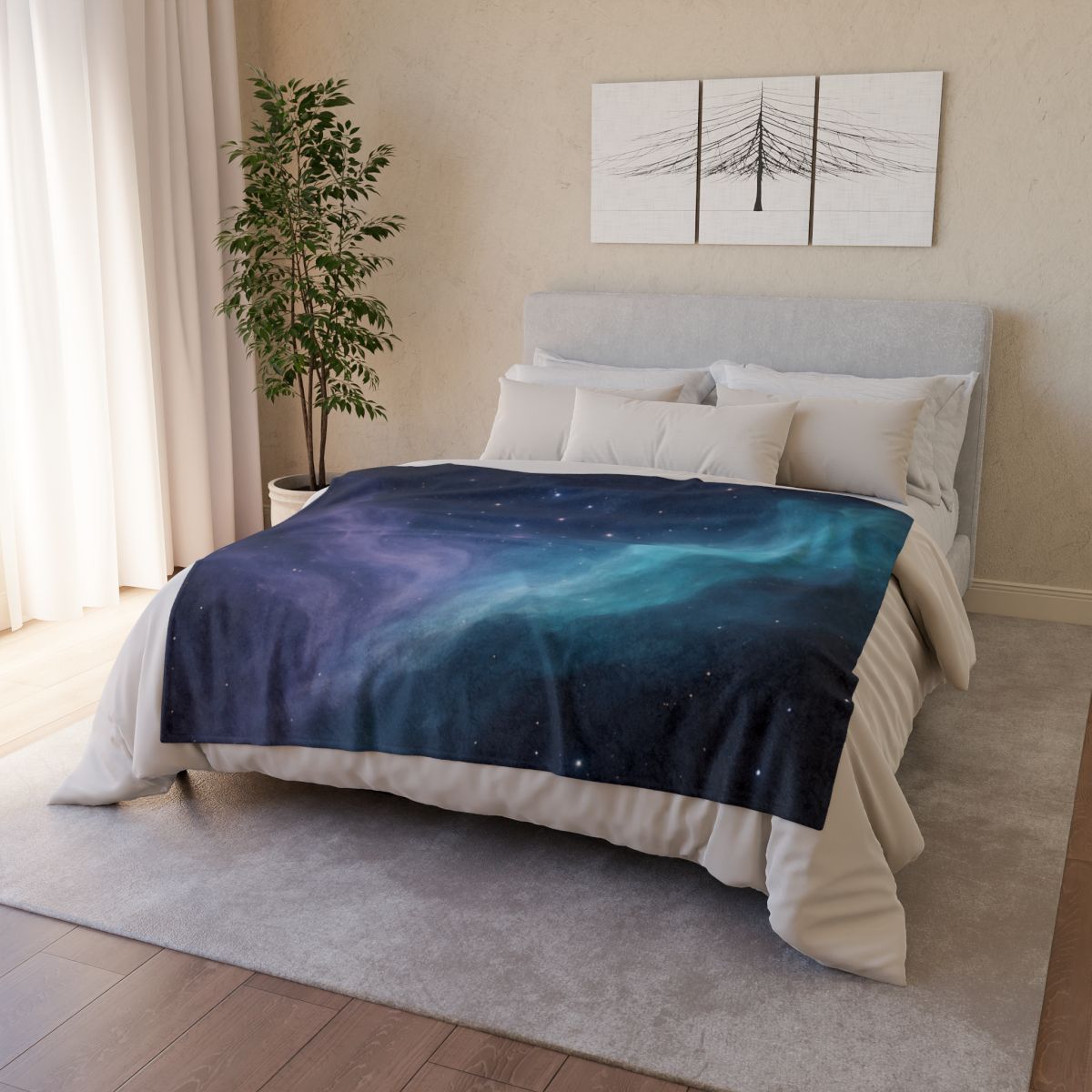 Luminous Nebula Tidal Surge stylish throw blankets