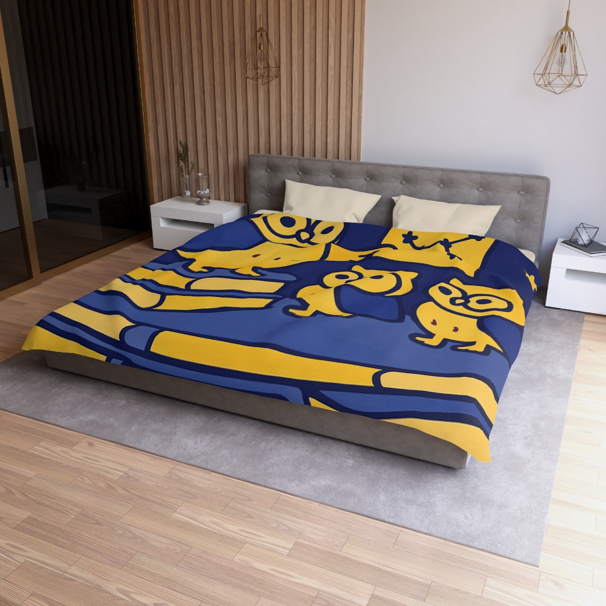 Starlight Library Run By Owls designer printed duvets