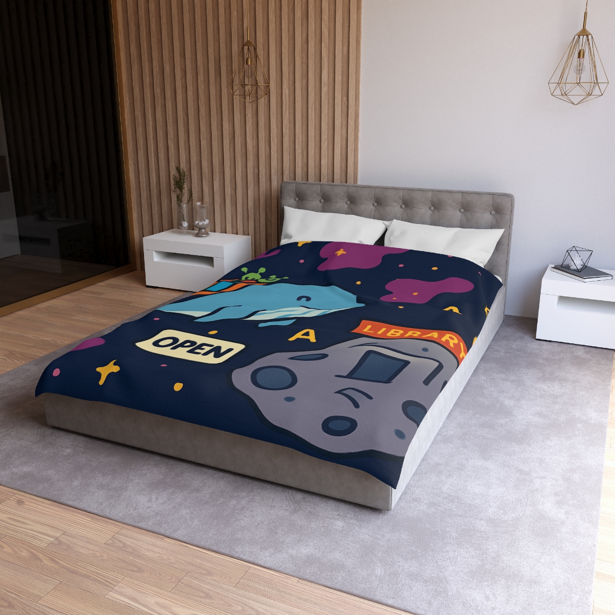 Nebula Library Whale trendy bedroom duvets