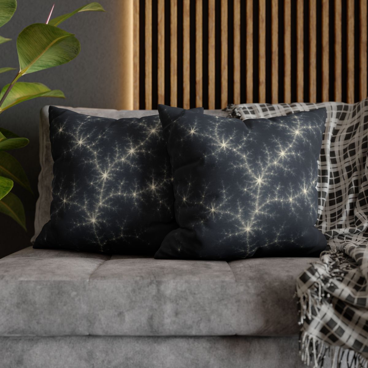 Starlit Fractal Cluster Drift stylish decorative pillowcases