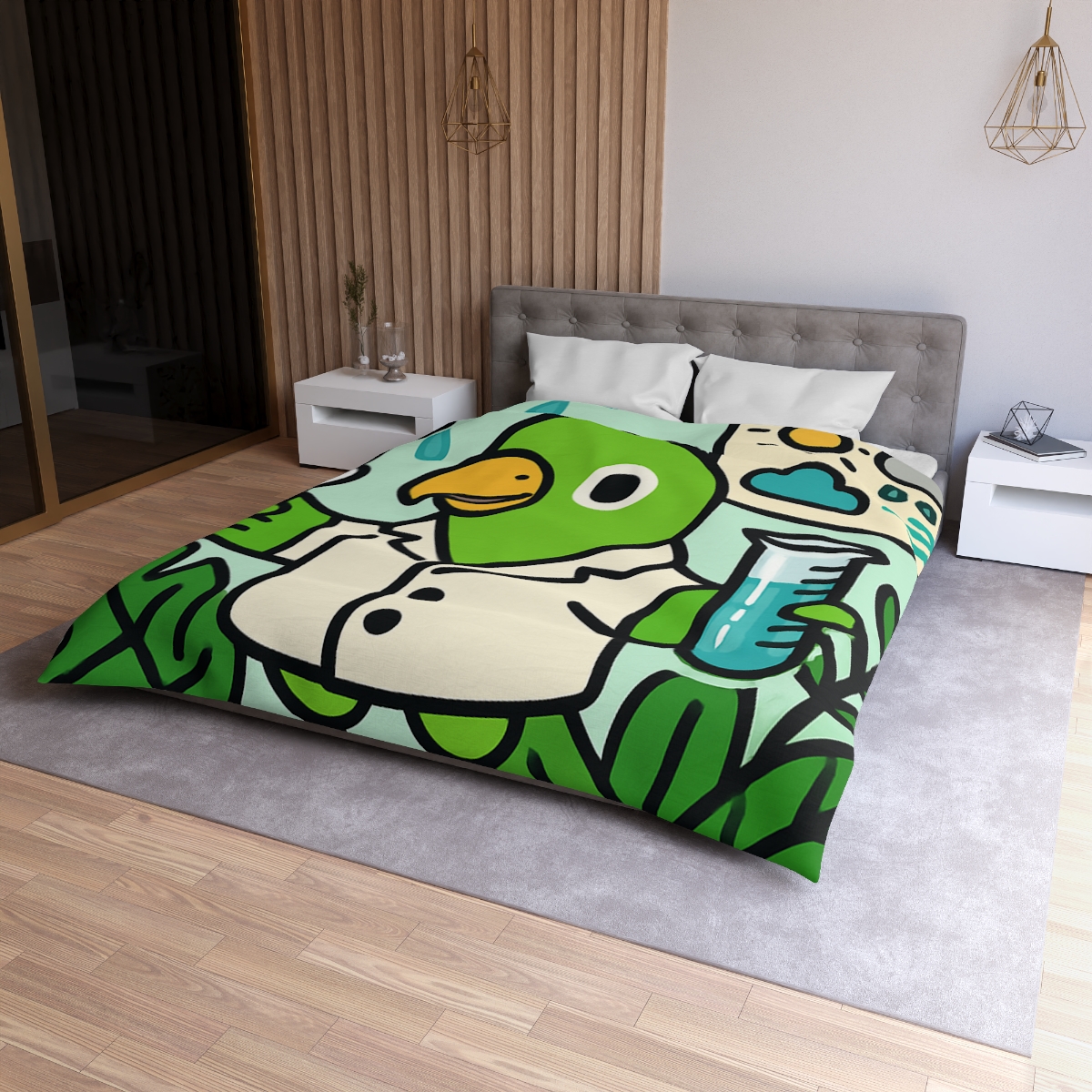 Rainforest Weather Lab With Parrot Scientist unique patterned duvets