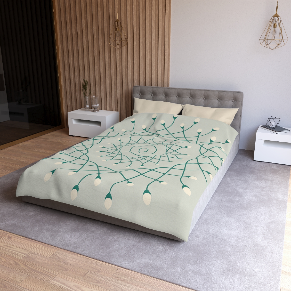 Spiral Sprout Lattice personalized bedding duvets