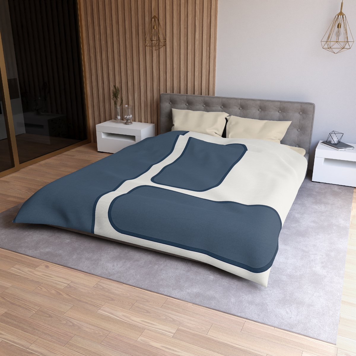 Balanced Triad Of Rounded Rectangles custom duvets