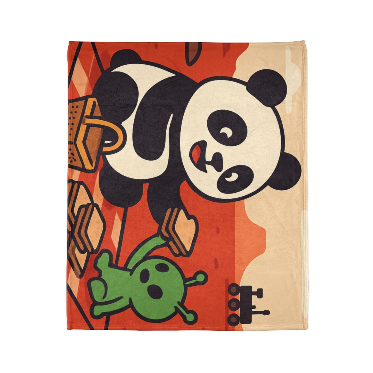 Martian Panda Picnic personalized cozy blankets