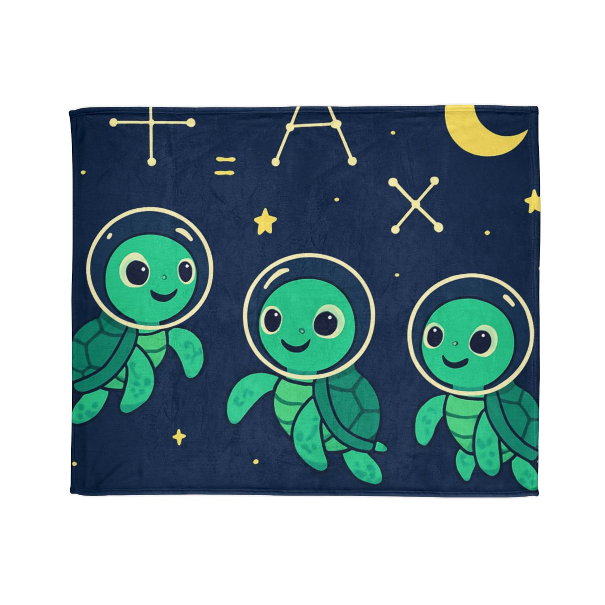 Space School Of The Curious Sea Turtles soft fleece blankets