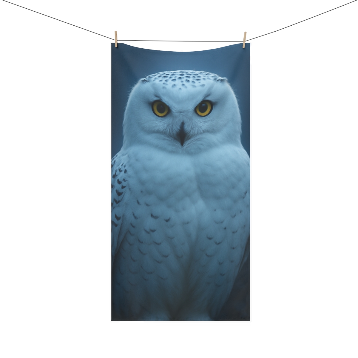Midnight Watch Snowy Owl trendy hand towels