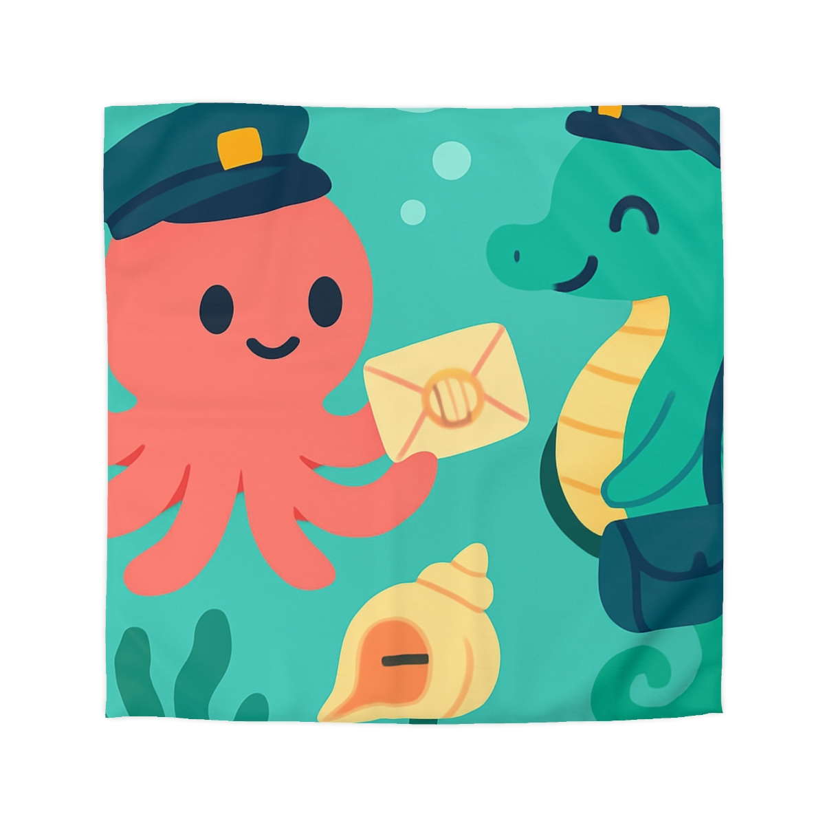 Glow Reef Post Office For Seahorse Mail personalized bedding duvets