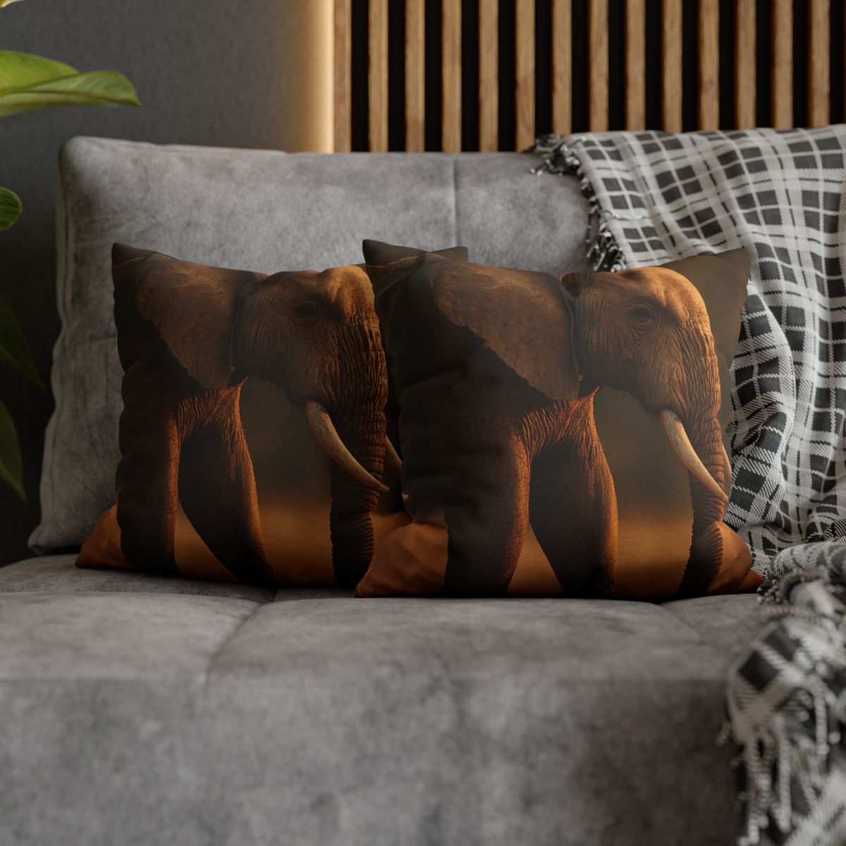 Savannah Sentinel Elephant designer print pillow cases