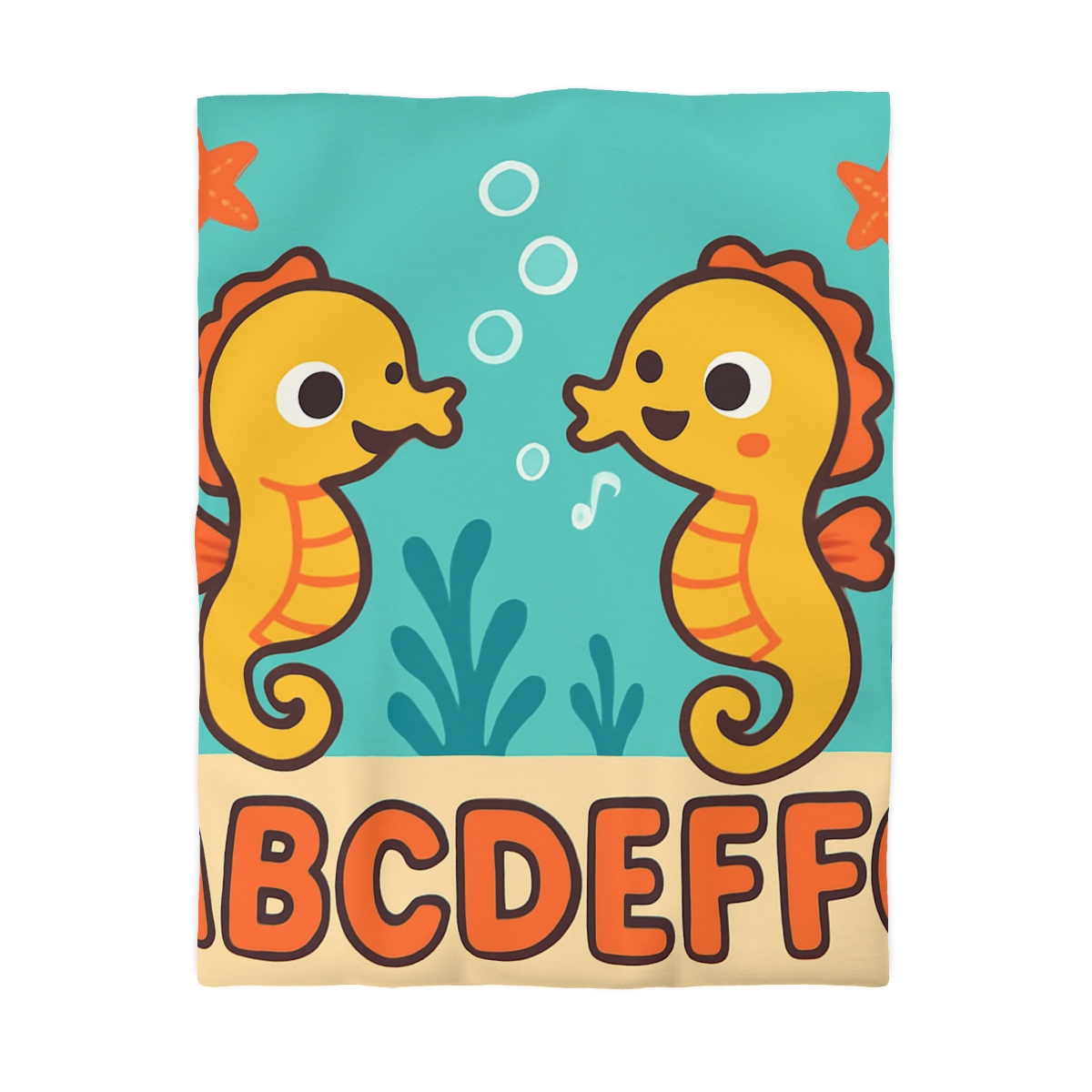 Underwater Alphabet Reef With Singing Seahorses custom duvets