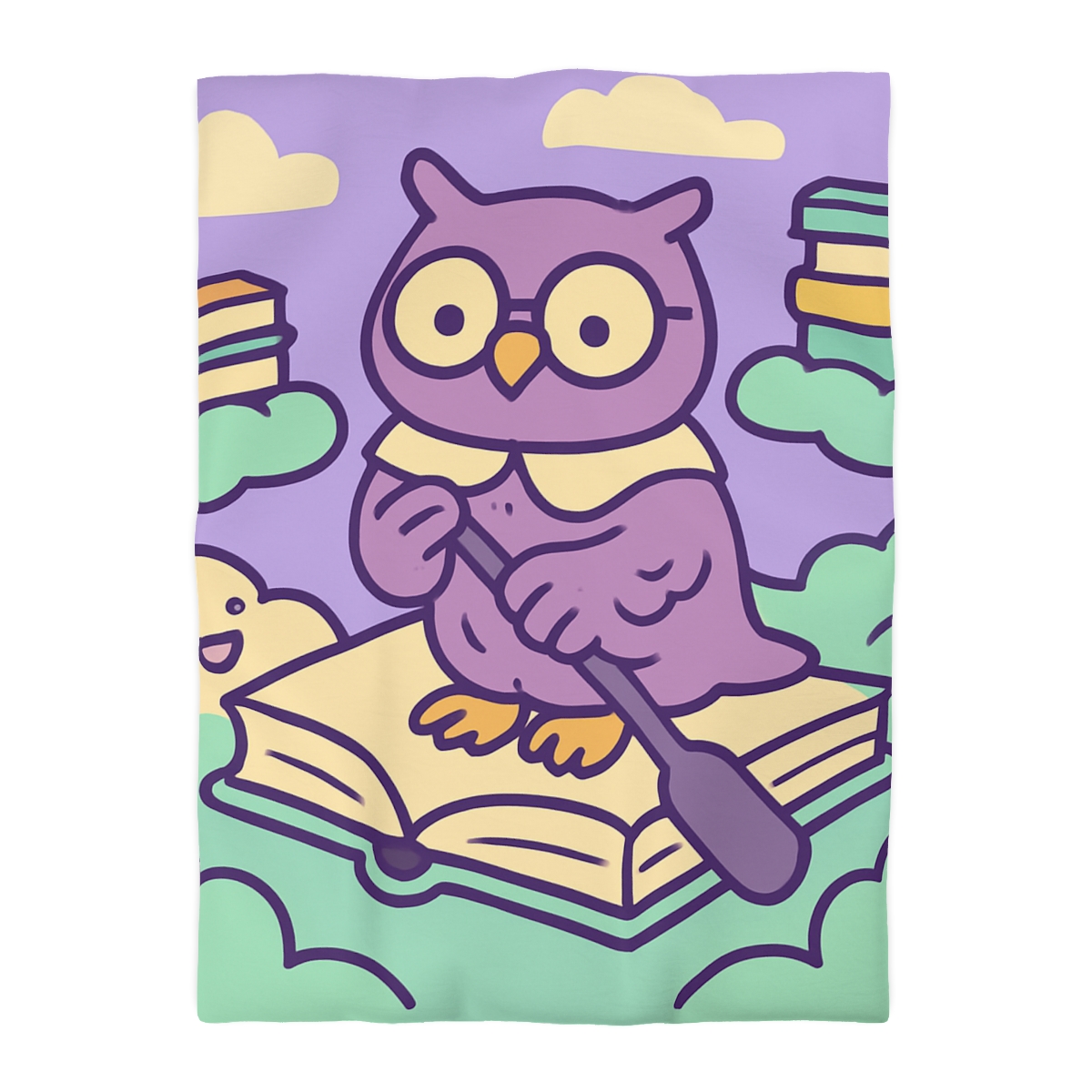 Cloud Library Owl Boat designer printed duvets