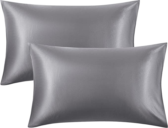 Set Of 2 Satin Silk Pillowcases For Hair And Skin With Envelope Closure