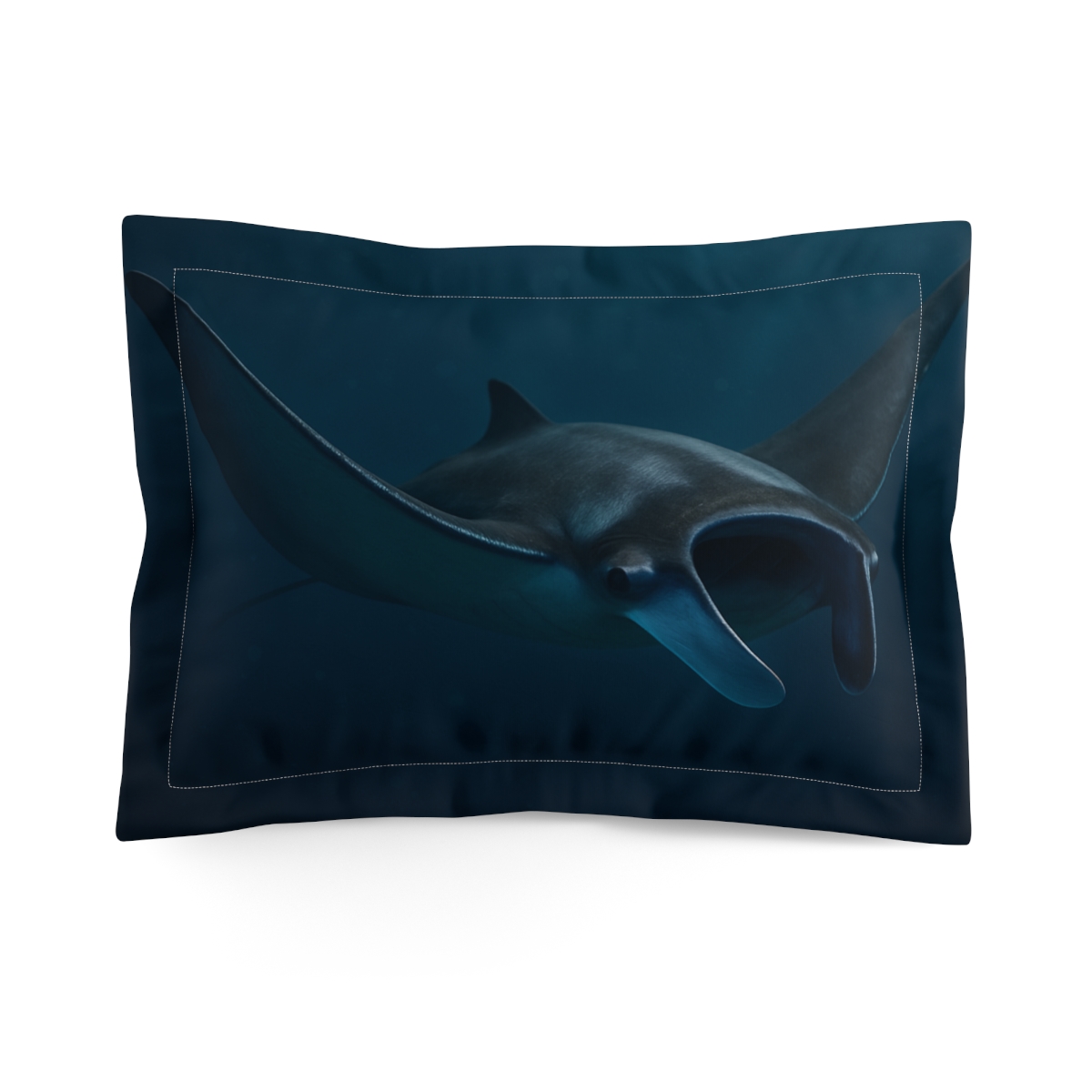 Starlit Glide Manta Ray personalized decorative pillows