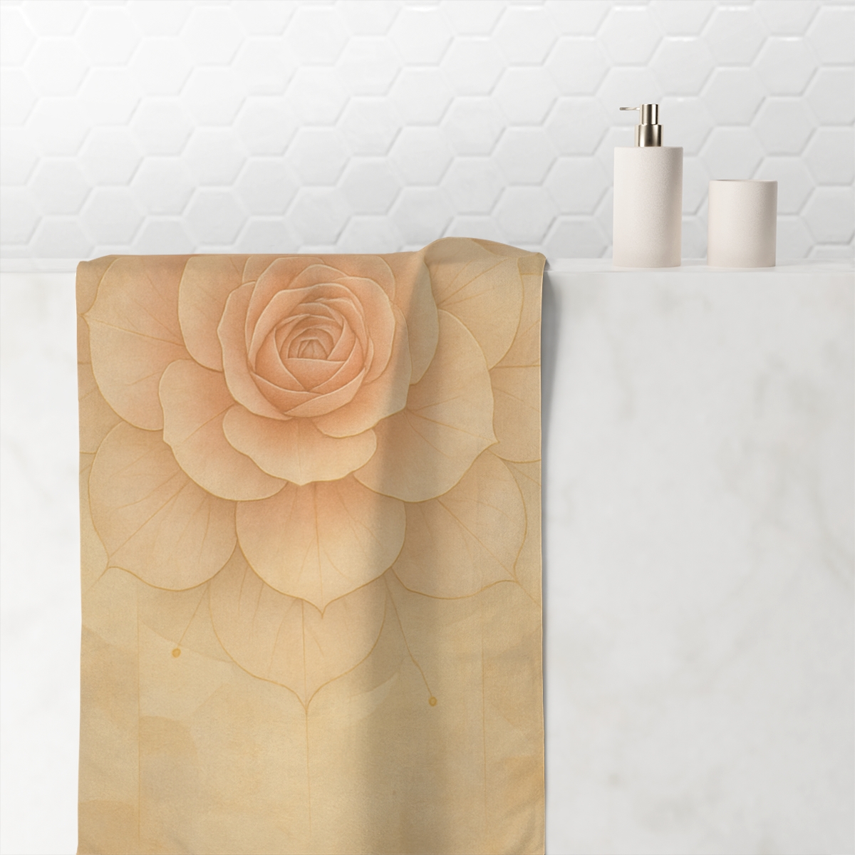 Petal Halo Mosaic soft cotton towels