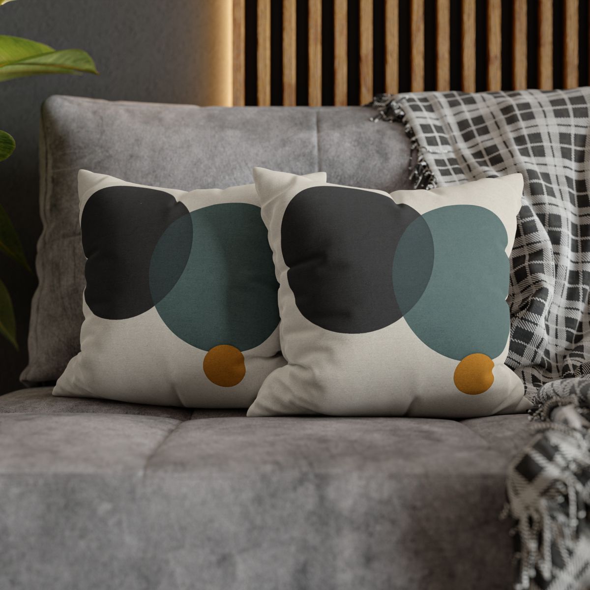 Clustered Three Circles With Pause designer print pillow cases