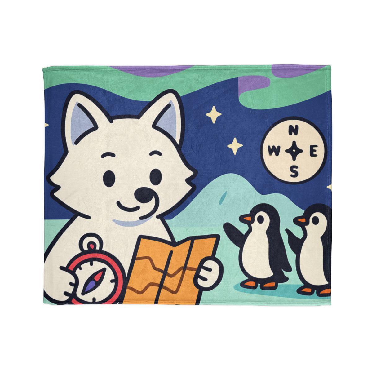 Aurora Fox And The Magnetic Map unique gift blankets