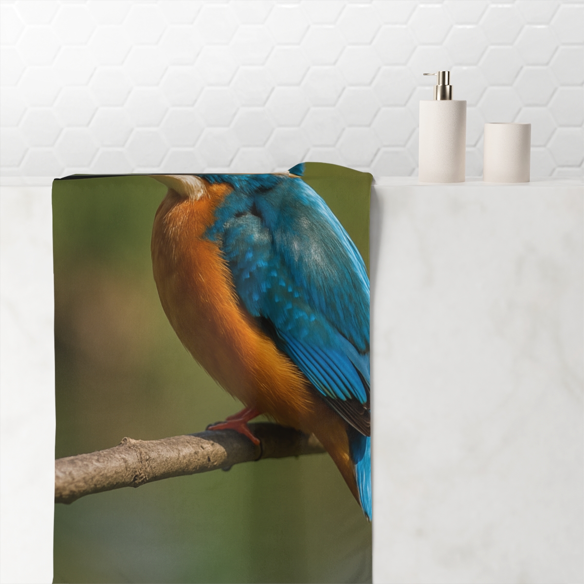 Emerald Flash Kingfisher soft cotton towels