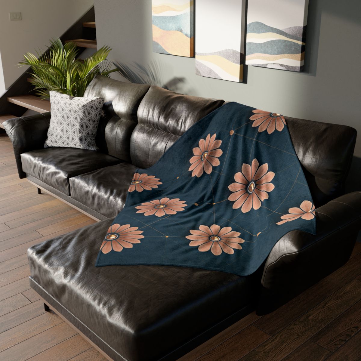 Blossom Orbit Grid decorative home blankets