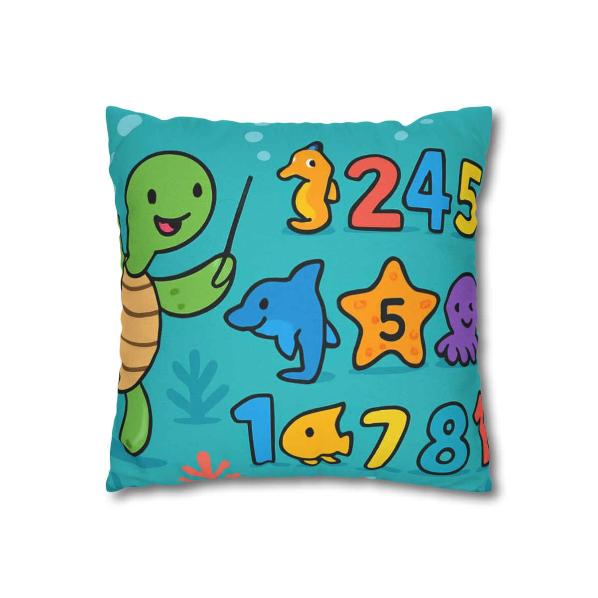 The Coral Reef Number Parade trendy patterned pillow cases