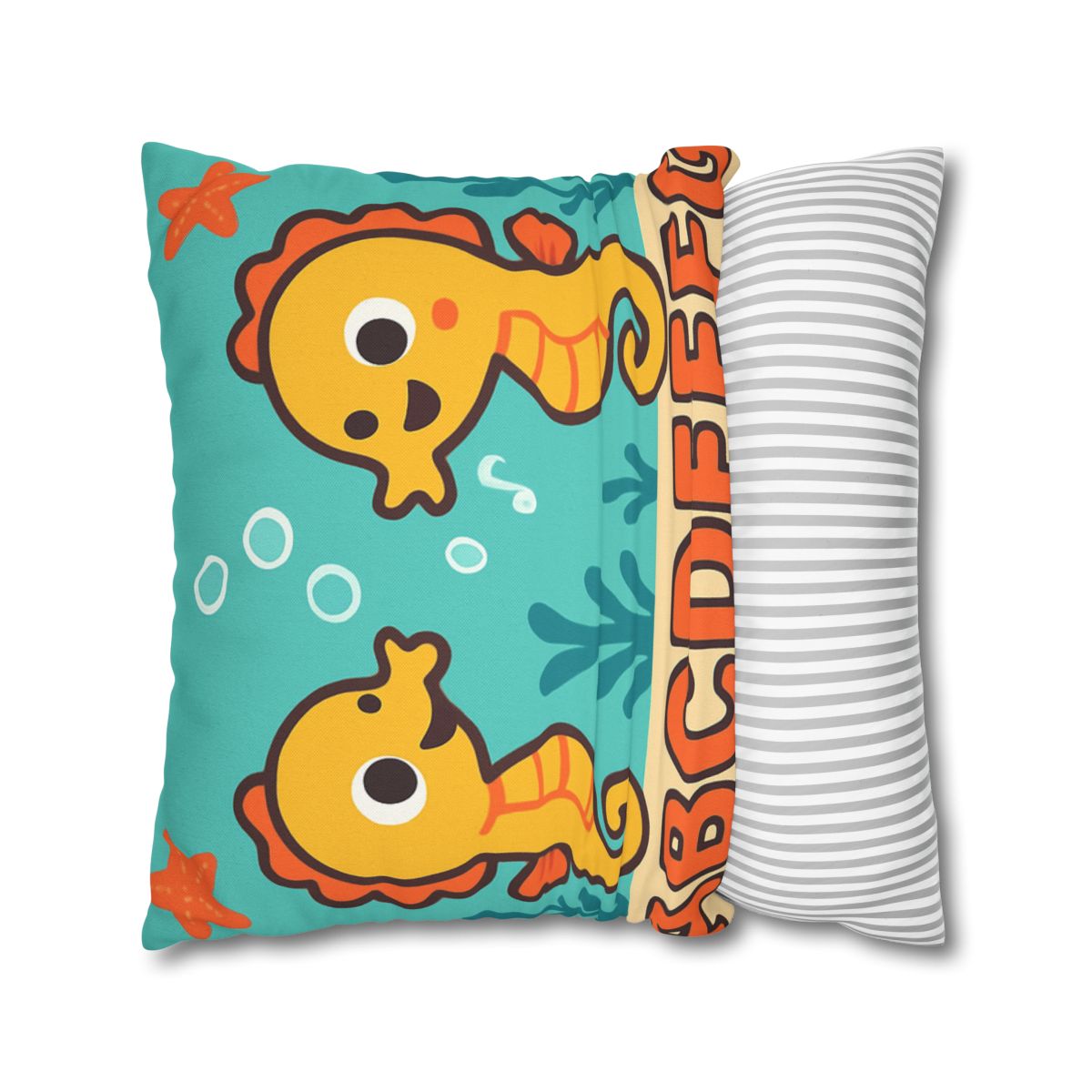 Underwater Alphabet Reef With Singing Seahorses personalized pillow covers