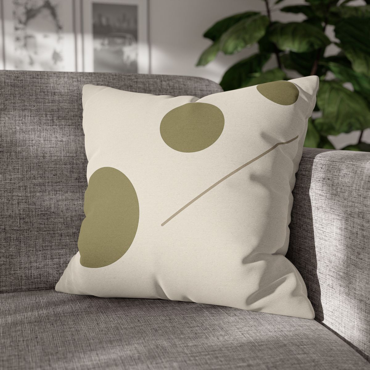 Triad Of Circles With Open Line soft cotton pillow cases