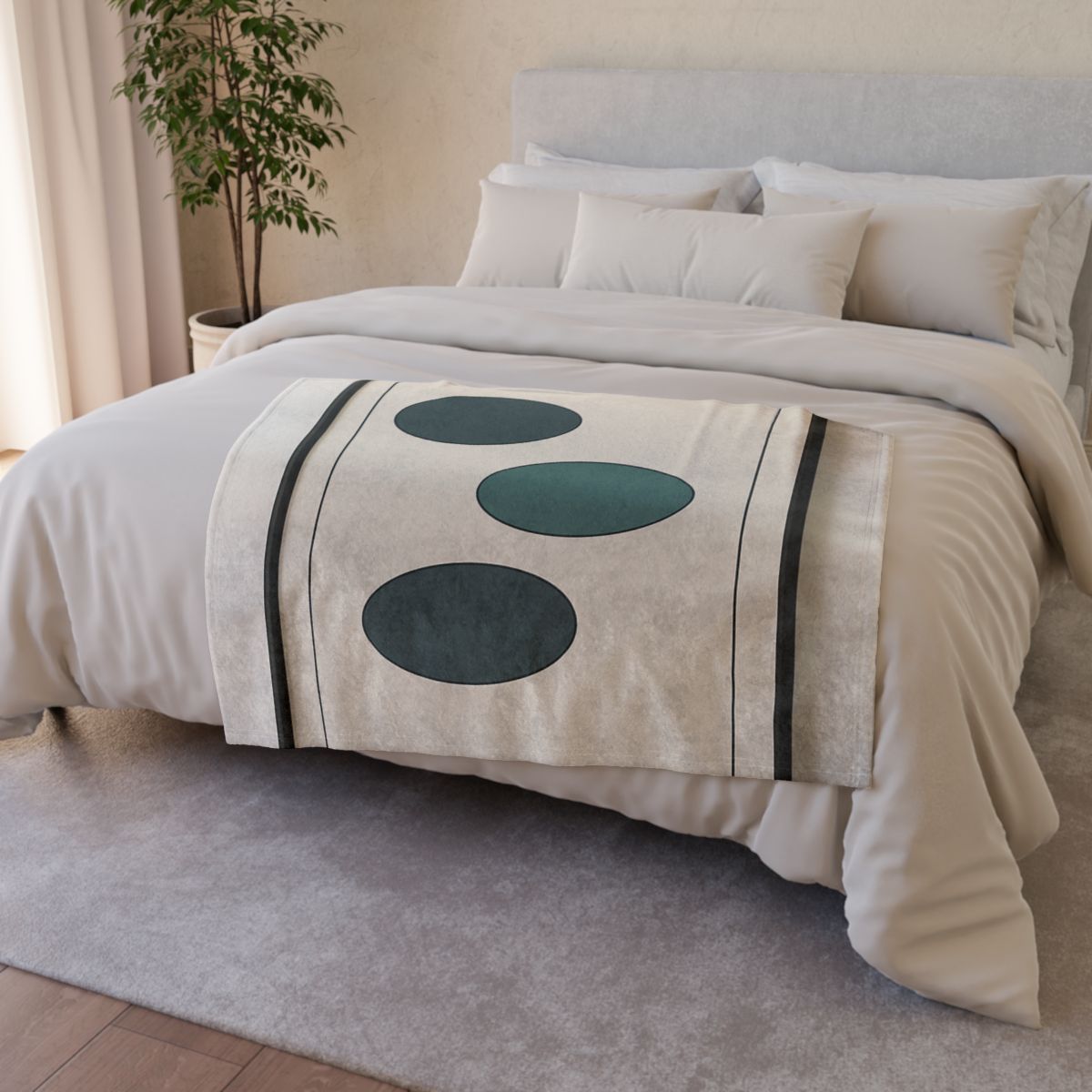 Trio Of Offset Ovals soft fleece blankets