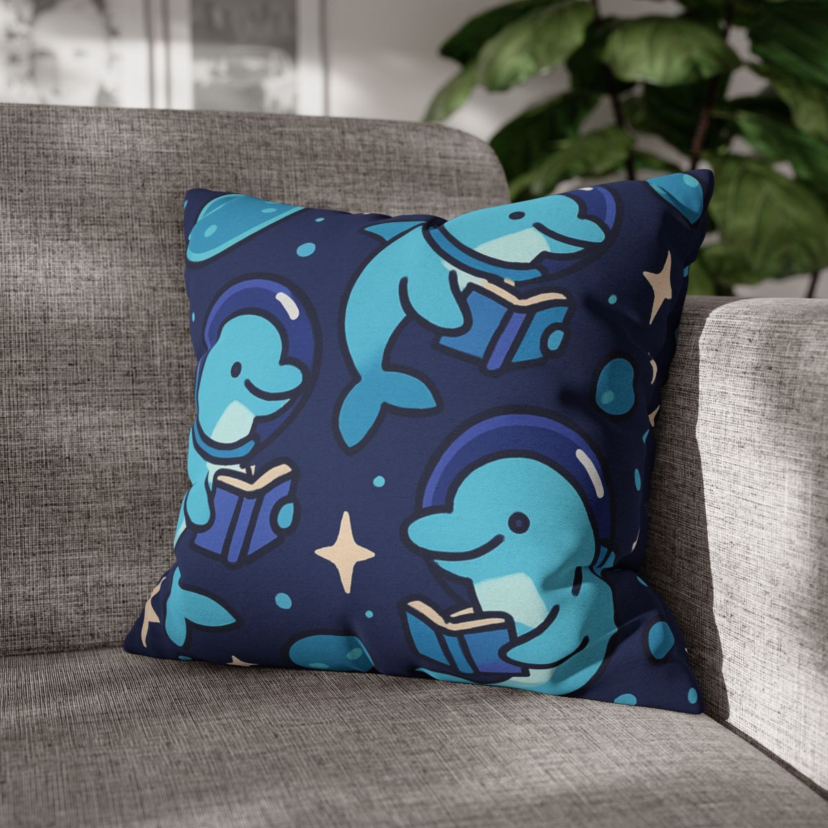 Space School Of Curious Dolphins comfortable bedding pillow covers