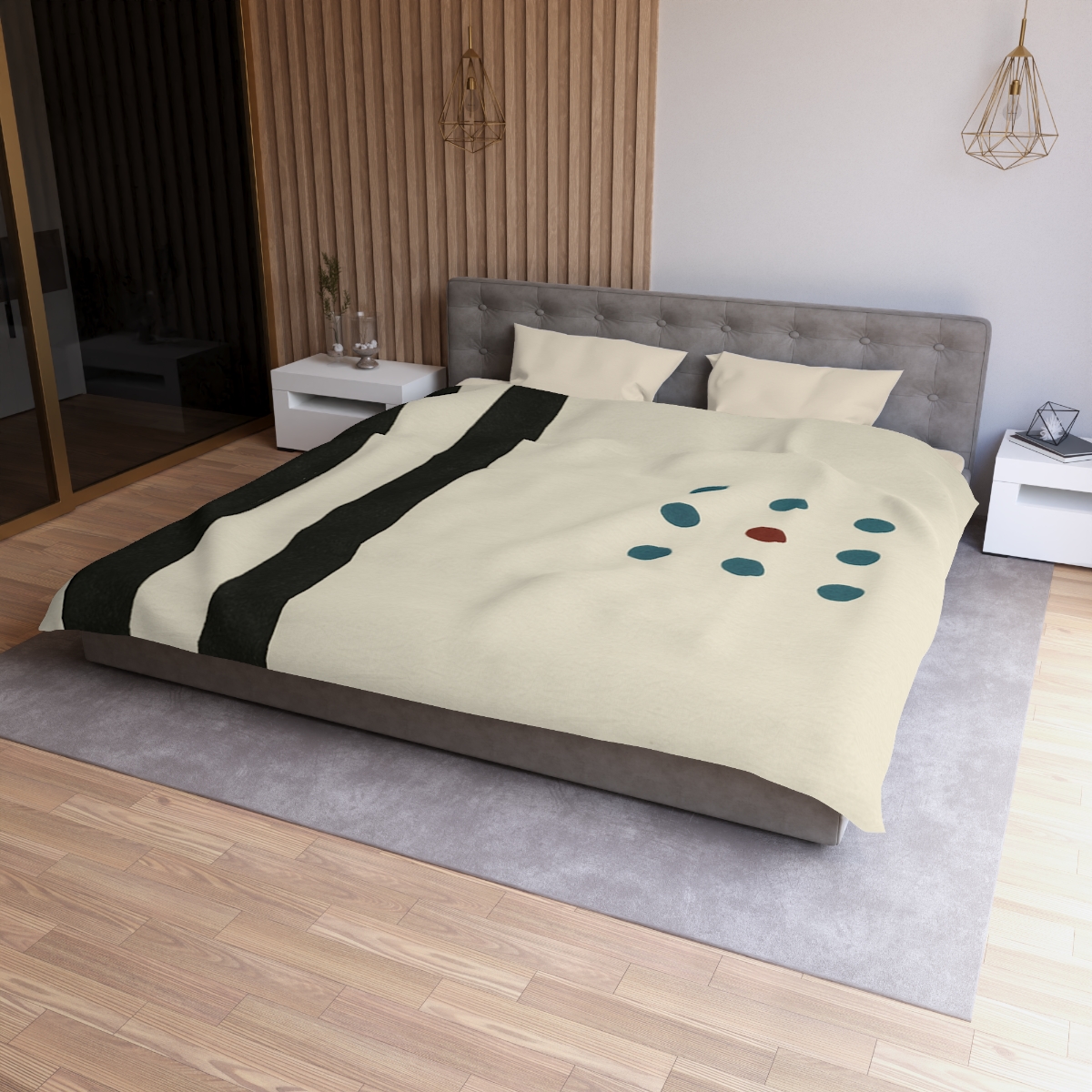 Staggered Duo And Tiny Grid personalized bedding duvets
