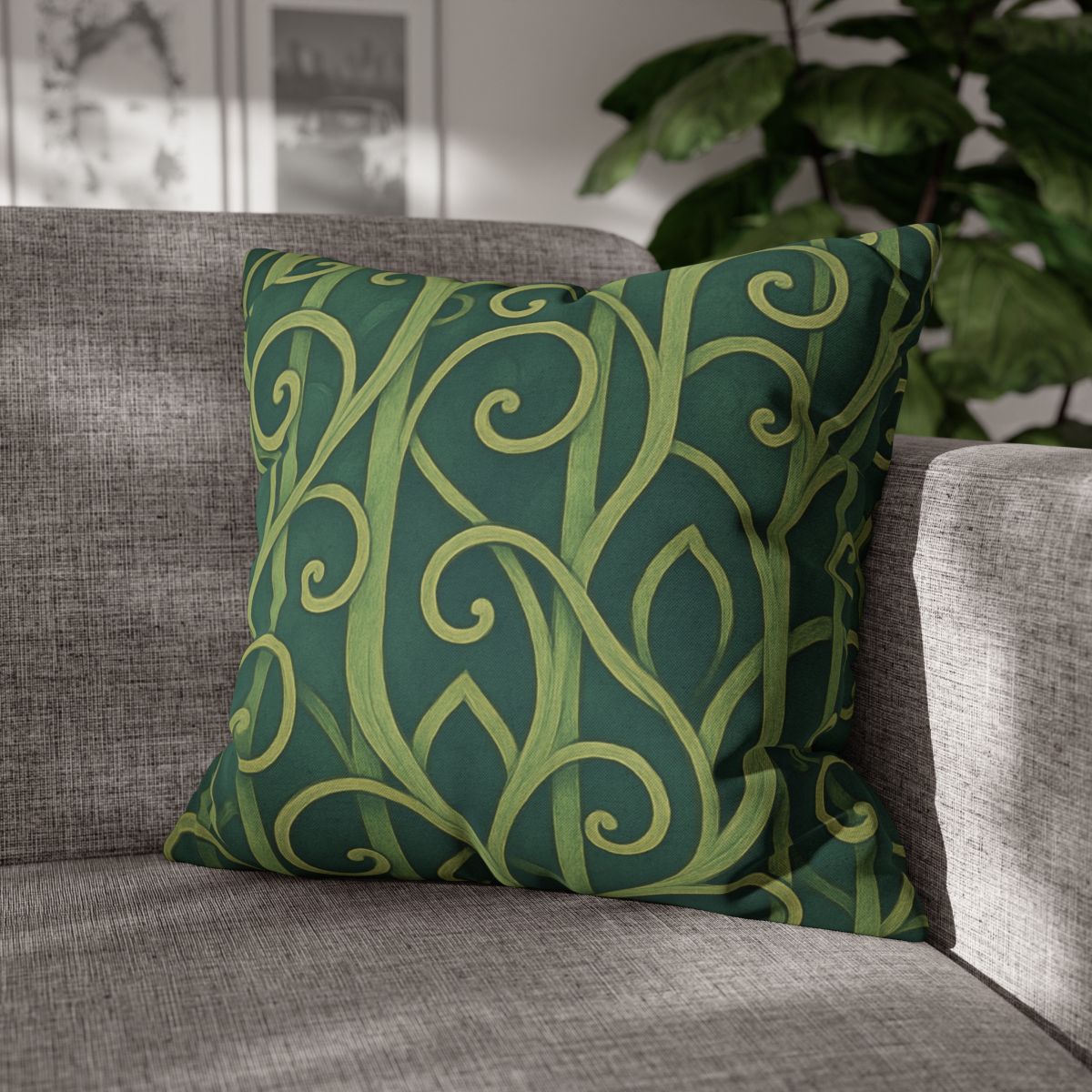 Tendriled Lattice Cascade designer print pillow cases