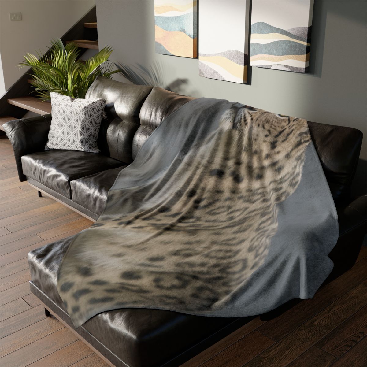 Snow Leopard Silent Summit soft fleece blankets