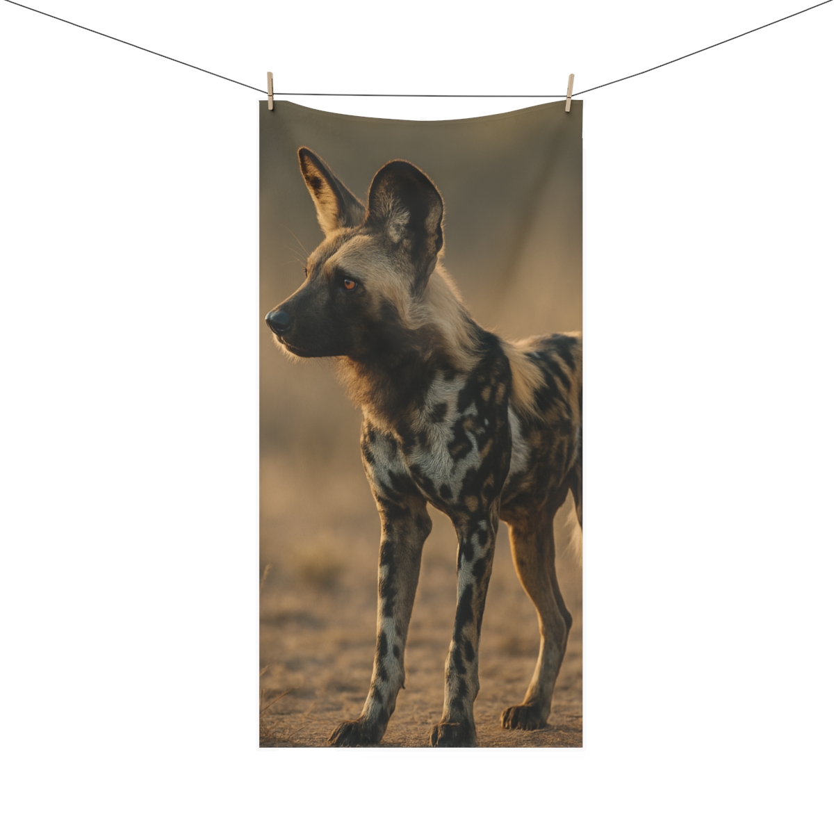African Wild Dog Painted Dawn Watcher comfortable face towels
