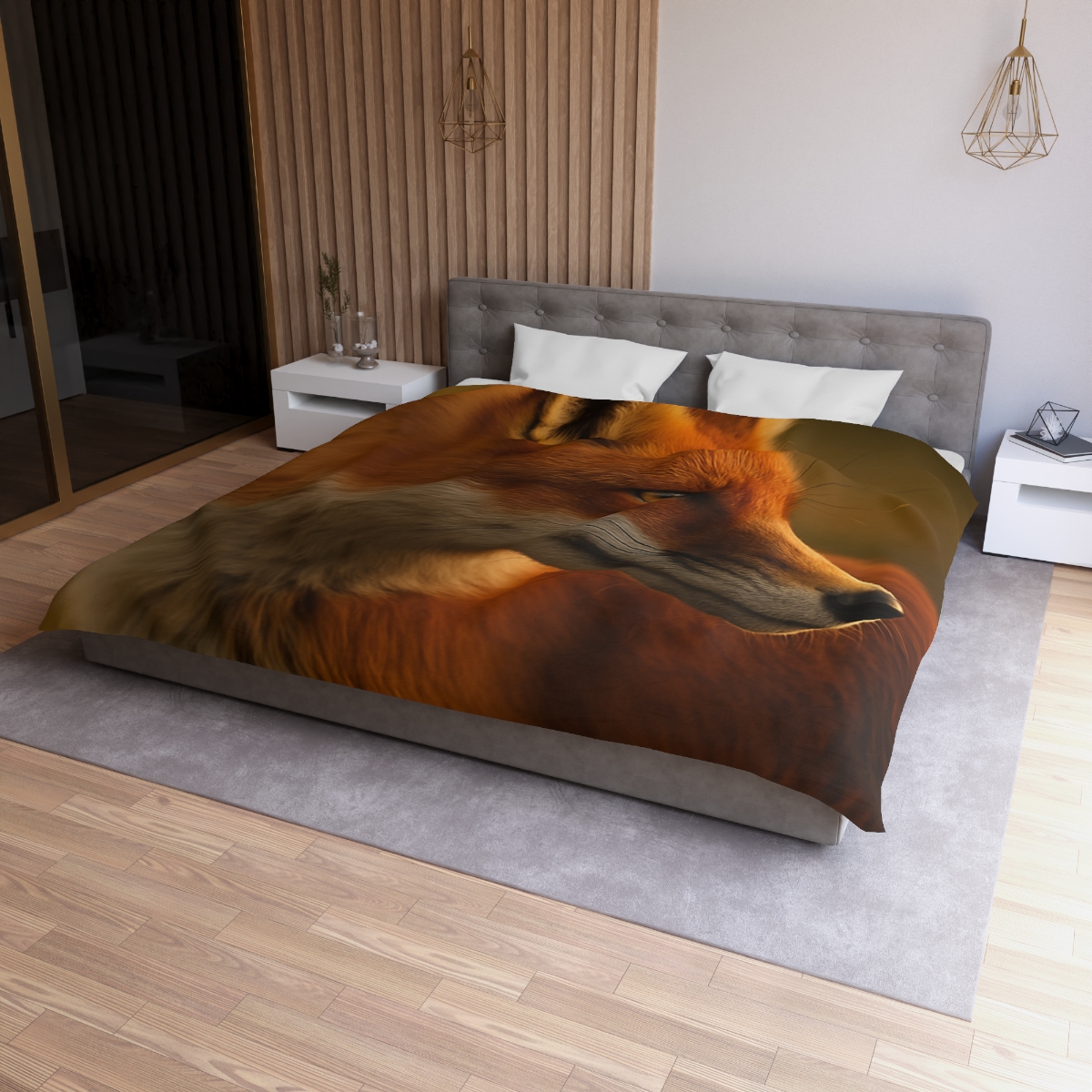 Crimson Whisper Red Fox soft comforter duvets