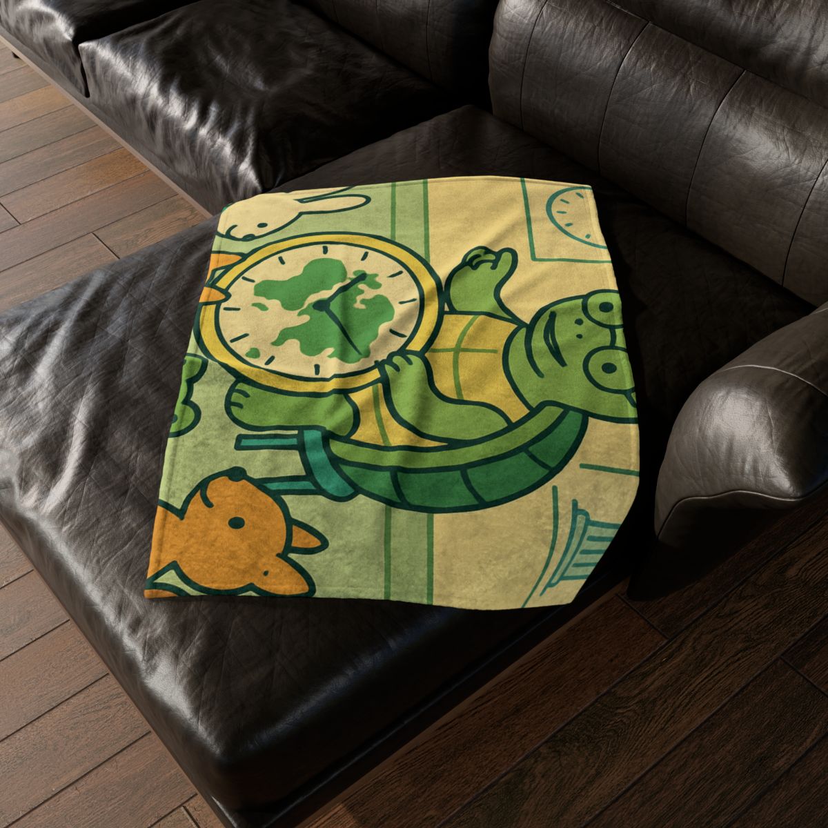 Time-Traveling Turtle School decorative home blankets