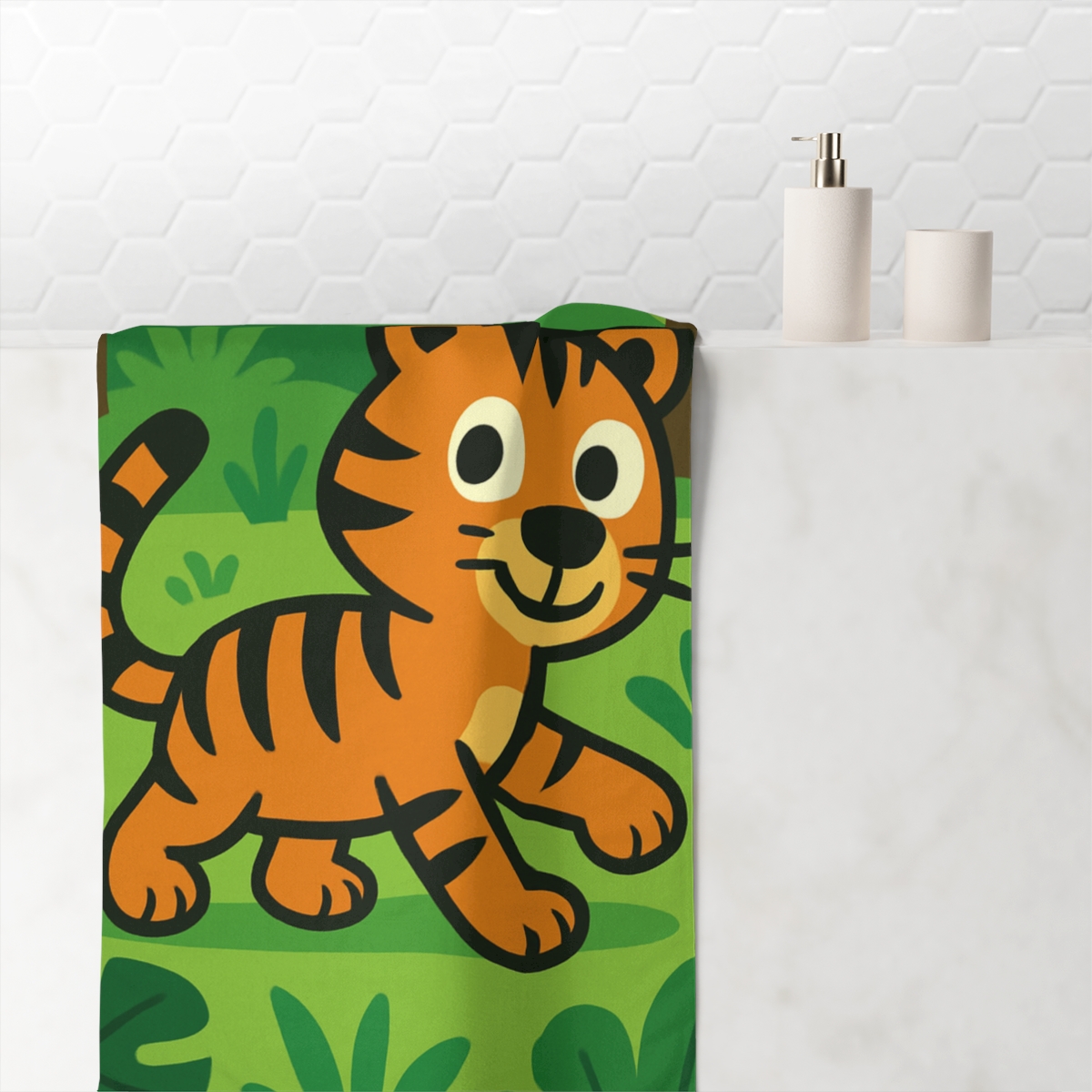 Jungle Adventure With Playful Tiger decorative home towelscustom towels