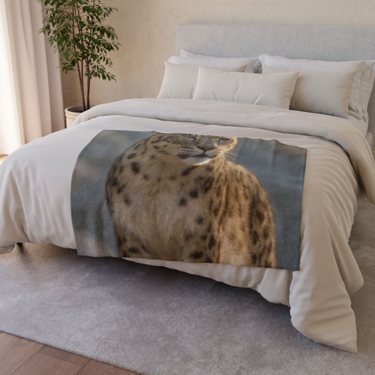 Cloud Crest Snow Leopard decorative home blankets