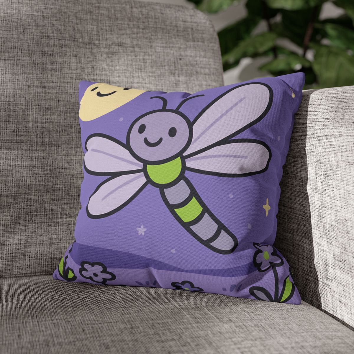 Moonlight Meadow Dragonfly personalized pillow covers