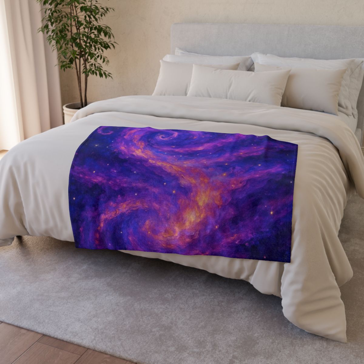 Spectral Nebula Cascade stylish throw blankets