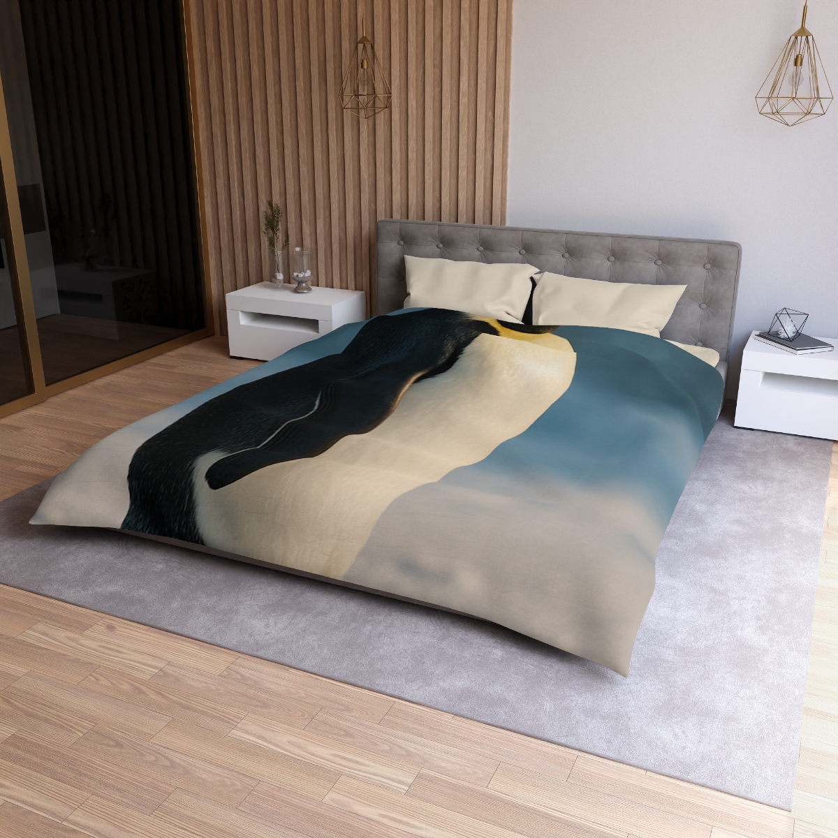 Silver Horizon Emperor Penguin personalized bedding duvets