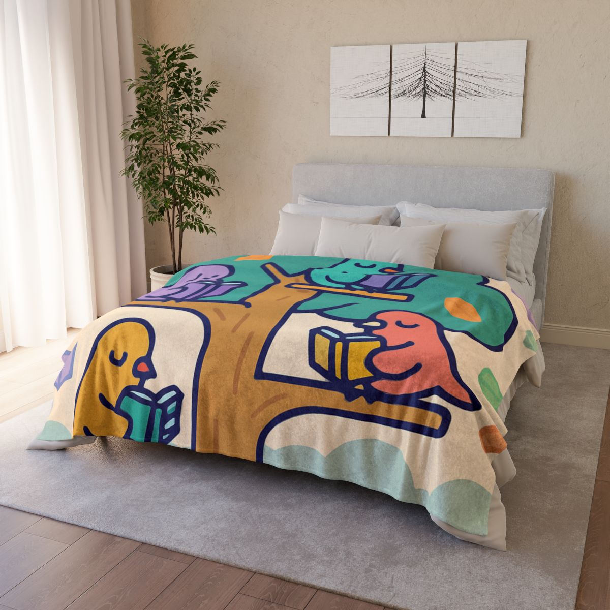 Library Of Magical Birds decorative home blankets