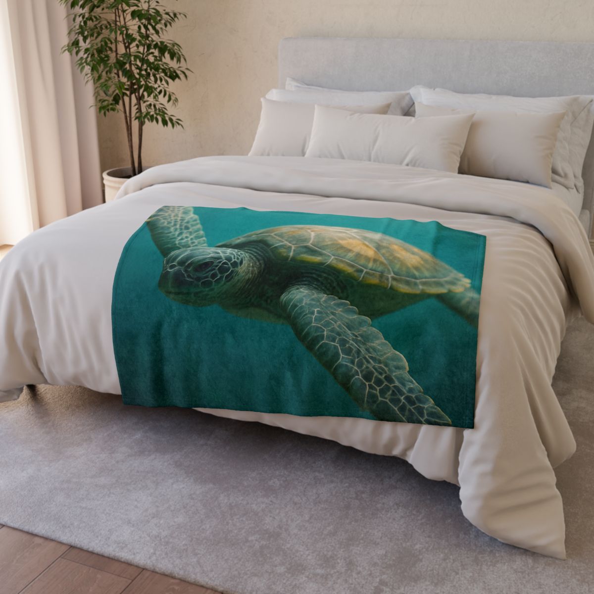 Comet Guard Green Sea Turtle custom blankets