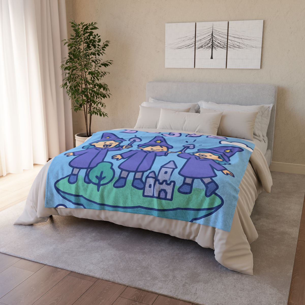 Math Wizards Floating Island soft fleece blankets