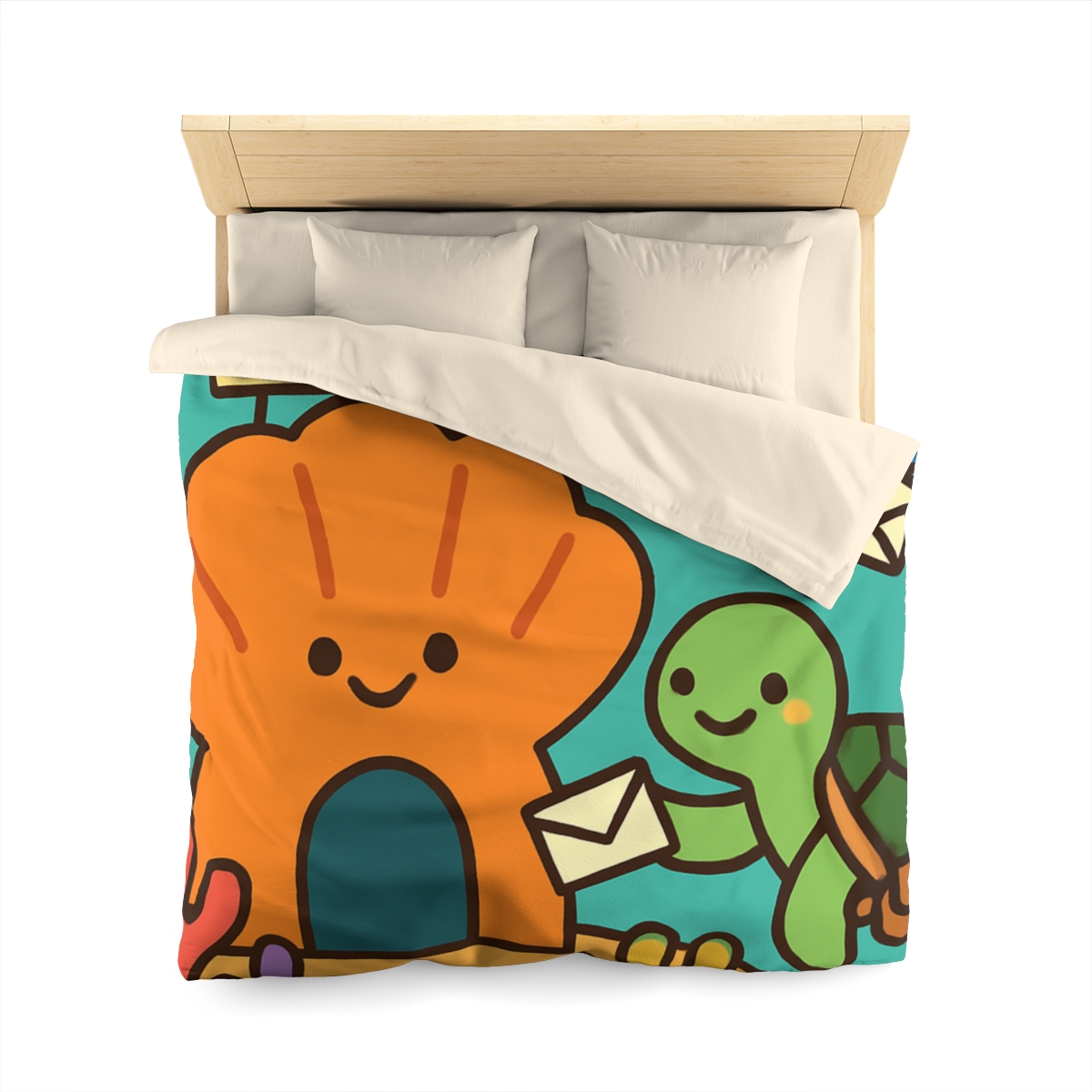Coral Reef Post Office With Turtle Mail Carrier personalized bedding duvets