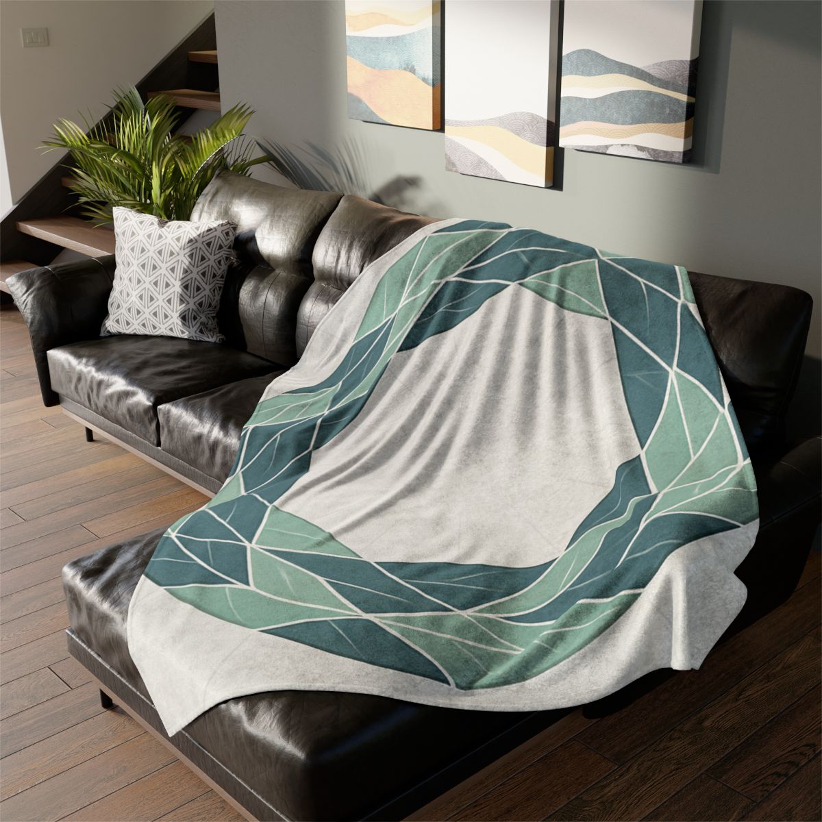 Orbiting Leaf Lattice soft fleece blankets
