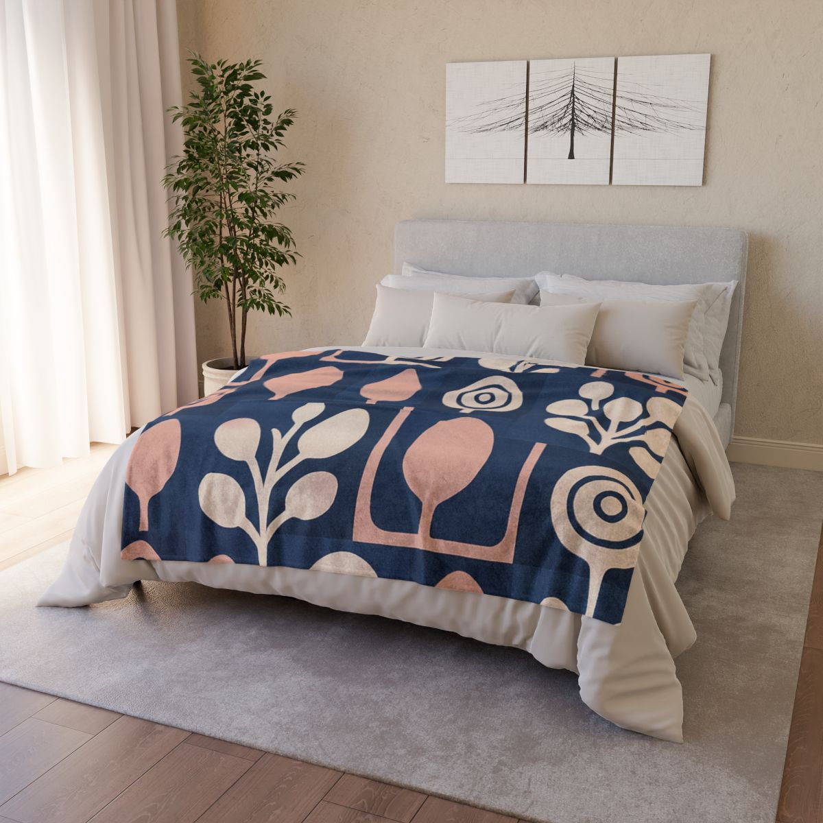 Bud Cluster Mosaic designer printed blankets
