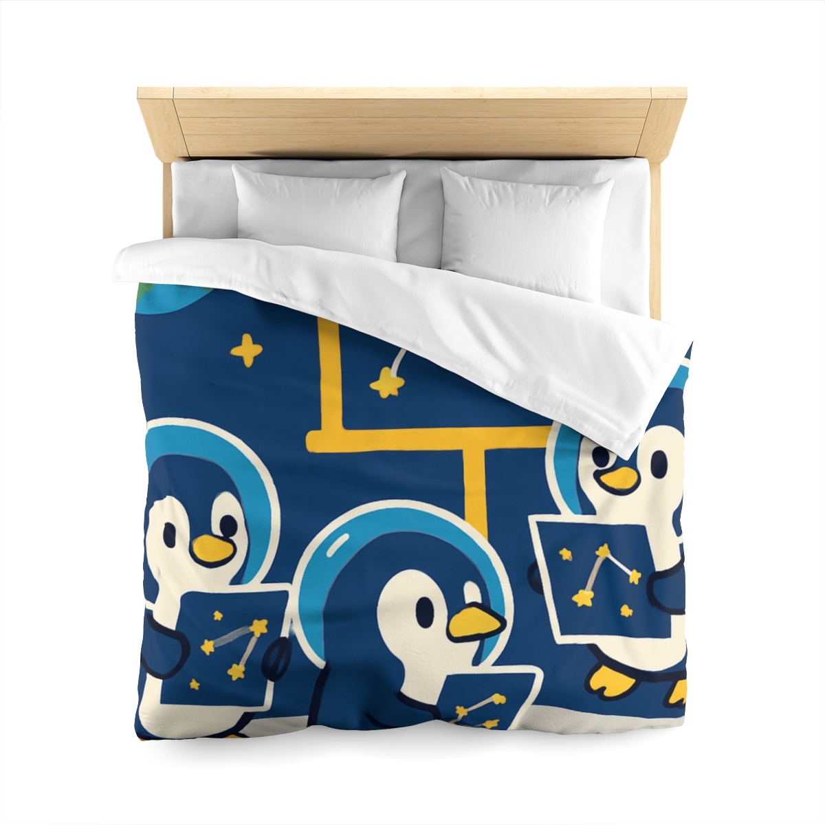 Space School For Curious Penguins soft comforter duvets